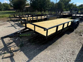 New Stanley Trailers 83X14 PIPE TOP OPEN TRAILER Utility Trailer SLIDE IN RAMPS