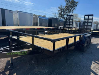 New 2025 Stanley Trailers 83X20 PIPE TOP EQUIPMENT TRAILER Utility Trailer HEAVY DUTY 6K AXLES D RATED FOR 9990LBS STAND UP RAMPS