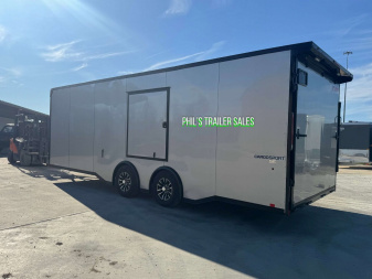 New 2025 Pace American 8.5 X24 CARGO SPORT Car / Racing Trailer ESCAPE DOOR SPREAD AXLES