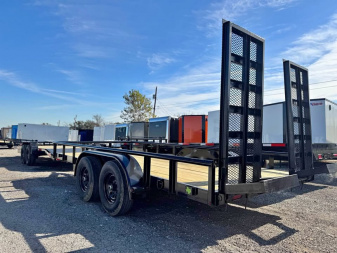 New 2025 Stanley Trailers 83X16 PIPE TOP EQUIPMENT TRAILER Utility Trailer HEAVY DUTY 6K AXLES D RATED FOR 9990LBS STAND UP RAMPS
