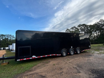New 32' Car / Racing Trailer BLK OUT -EXTENDED TONGUE -ALUMINUM WHEELS