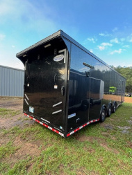 New 32' Car / Racing Trailer BLK OUT -EXTENDED TONGUE -ALUMINUM WHEELS