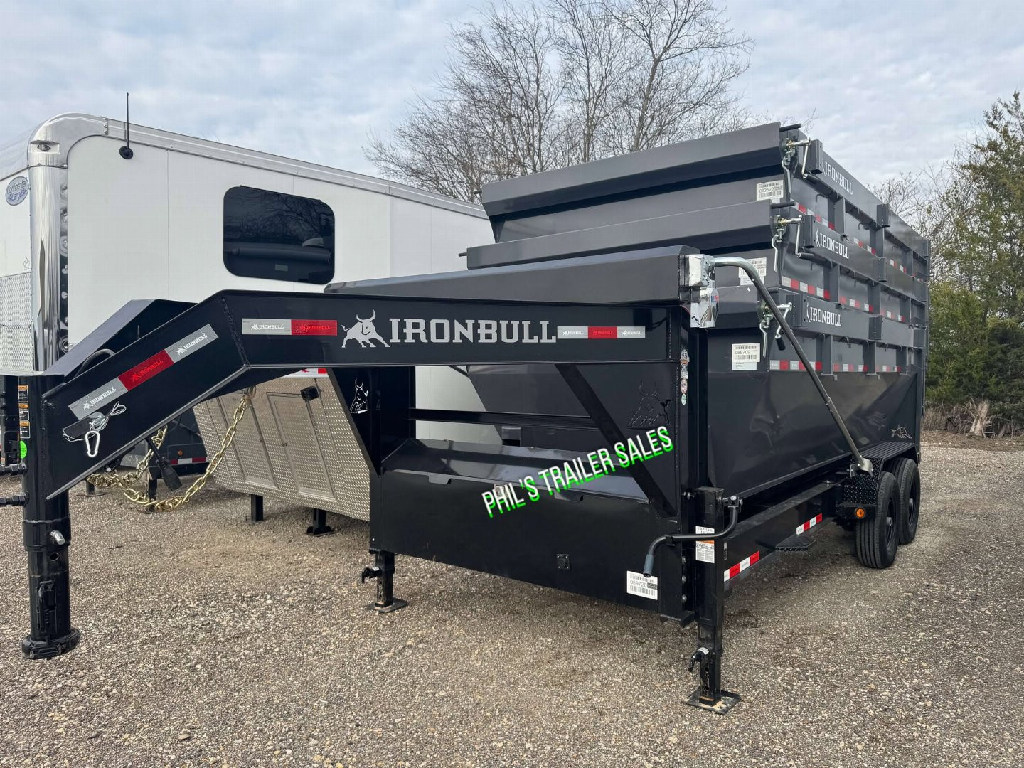 New Iron Bull ROLL OFF DUMP TRAILERS GOOSENECK Dump Trailer ELECTRIC TARP
