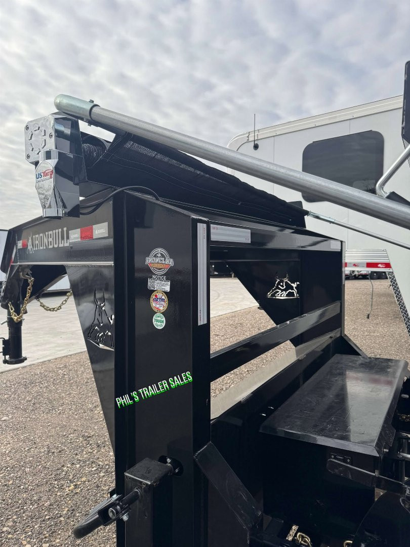 New Iron Bull ROLL OFF DUMP TRAILERS GOOSENECK Dump Trailer ELECTRIC TARP