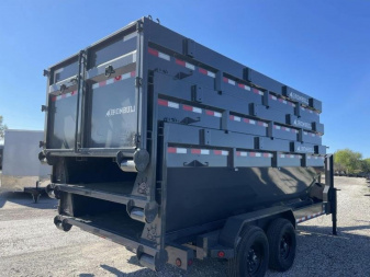 New Iron Bull ROLL OFF DUMP TRAILERS GOOSENECK Dump Trailer ELECTRIC TARP