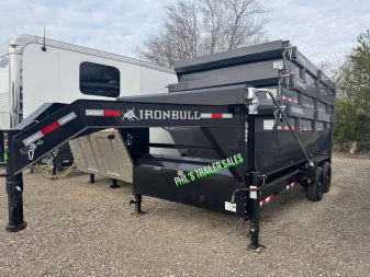 New Iron Bull ROLL OFF DUMP TRAILERS GOOSENECK Dump Trailer ELECTRIC TARP