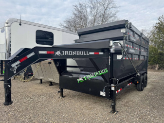 New Iron Bull ROLL OFF DUMP TRAILERS GOOSENECK Dump Trailer ELECTRIC TARP