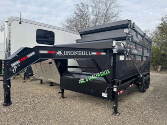 New Iron Bull ROLL OFF DUMP TRAILERS GOOSENECK Dump Trailer ELECTRIC TARP