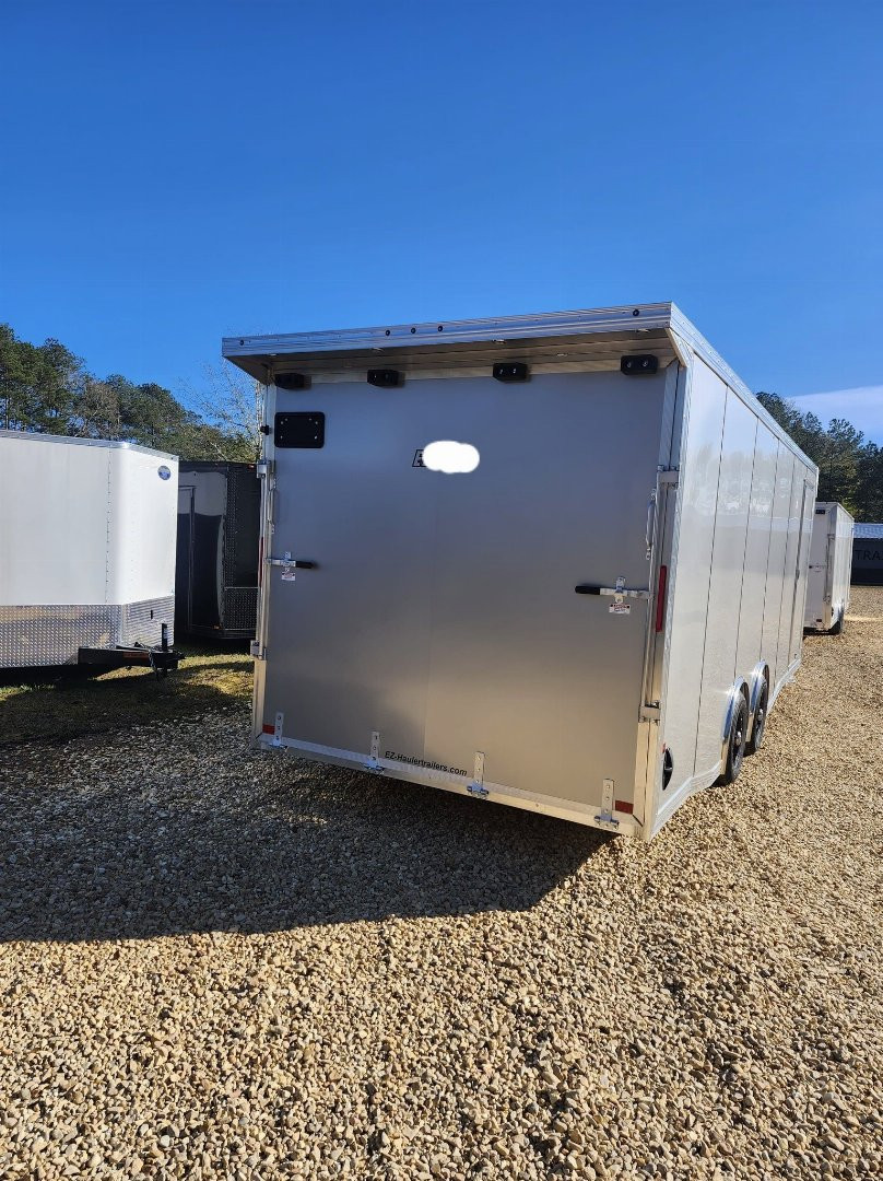 New 2025 E-Z Hauler 8.5x24 ALL ALUMINUM CAR HAULER LARGE ESCAPE DOOR FINISHED INTERIOR