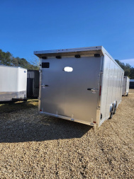 New 2025 E-Z Hauler 8.5x24 ALL ALUMINUM CAR HAULER LARGE ESCAPE DOOR FINISHED INTERIOR