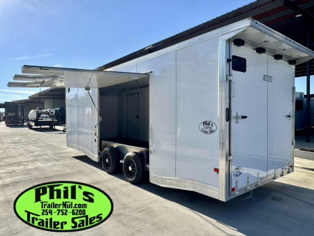 New E-Z Hauler 24' ALL ALUMINUM CAR HAULER LARGE ESCAPE DOOR FINISHED OUT Cargo / Enclosed Trailer