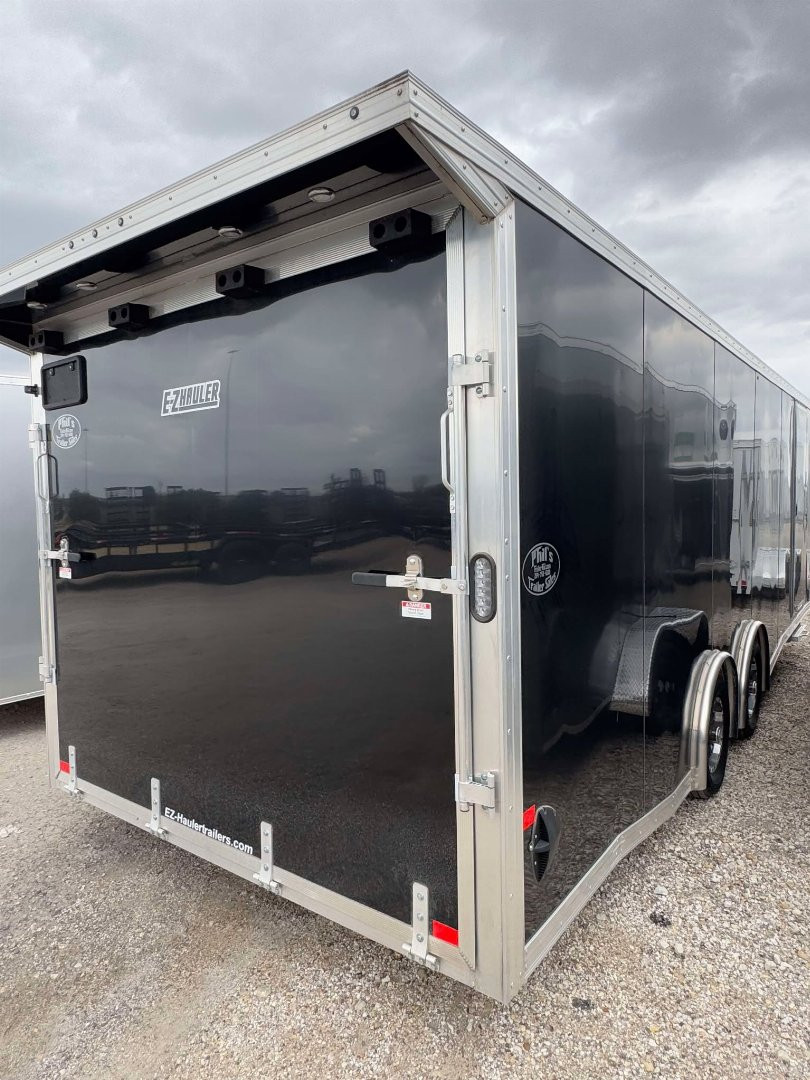 New 2023 E-Z Hauler 8.5X24 ALL ALUMINUM Car / Racing Trailer FULL ESCAPE DOOR WITH REMOVABLE FENDER FACTORY DEMO ONLY 1 AVAILABLE AT THIS PRICE!