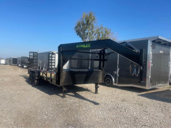 New 2025 STANLEY TRAILERS 83X24 GOOSENECK PIPE TOP Utility Trailer 14K STAND UP RAMPS