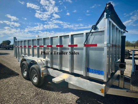 New RED TAG SALE!! 2023 Mission 7X16 ALL ALUMINUM DUMP TRAILER 36'' SIDES FACTORY DEMO SALE! Dump Trailer ONLY 1 AVAILABLE AT THIS PRICE!