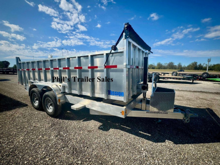 New RED TAG SALE!! 2023 Mission 7X16 ALL ALUMINUM DUMP TRAILER 36'' SIDES FACTORY DEMO SALE! Dump Trailer ONLY 1 AVAILABLE AT THIS PRICE!