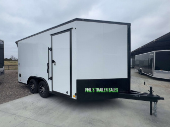 New MOTORCYCLE TRAILER 8.5x14+ 3 v BLACKED OUT LOADED Motorcycle Trailer ENCLOSED TRAILERS