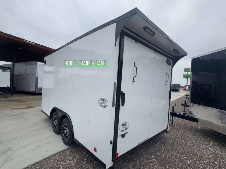 New MOTORCYCLE TRAILER 8.5x14+ 3 v BLACKED OUT LOADED Motorcycle Trailer ENCLOSED TRAILERS