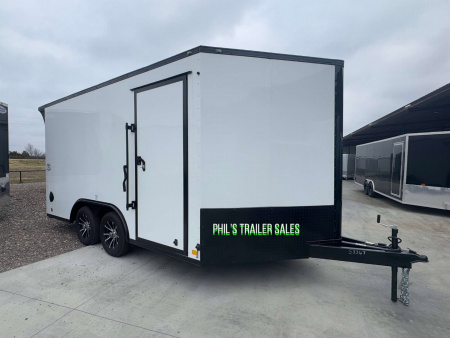 New MOTORCYCLE TRAILER 8.5x14+ 3 v BLACKED OUT LOADED Motorcycle Trailer ENCLOSED TRAILERS