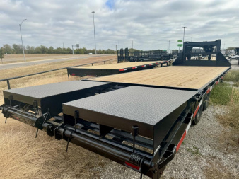 New 2025 Stanley Trailers 102 X 25 GOOSENECK DECK OVER Equipment Trailer 5' MEGA RAMPS