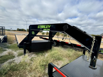 New 2025 Stanley Trailers 102 X 25 GOOSENECK DECK OVER Equipment Trailer 5' MEGA RAMPS