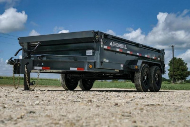 New 2025 IRON BULL NEW 83X14 DUMP TRAILER OPEN UTILITY W/TARP AND RAMP Dump Trailer