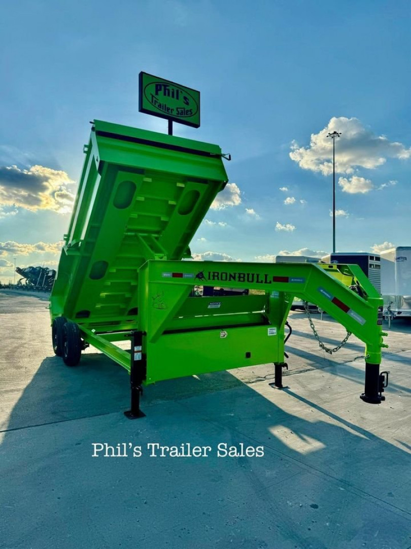 New 2025 IRON BULL 83X16 GOOSENECK SCISSOR LIFT 24'' SIDES Dump Trailer
