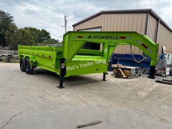 New 2025 IRON BULL 83X16 GOOSENECK SCISSOR LIFT 24'' SIDES Dump Trailer