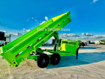 New 2025 IRON BULL 83X16 GOOSENECK SCISSOR LIFT 24'' SIDES Dump Trailer
