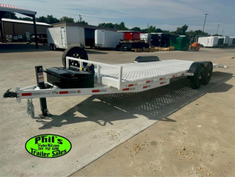 New 2024 83X24 FULL TILT Equipment Trailer 14K GVWR WINCH STEEL DECK