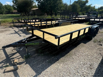 New 2025 Stanley Trailers 83X18 PIPE TOP OPEN TRAILER Utility Trailer SLIDE IN RAMPS