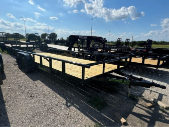 New 2024 Stanley Trailers 83X20 PIPE TOP OPEN TRAILER Utility Trailer SLIDE IN RAMPS