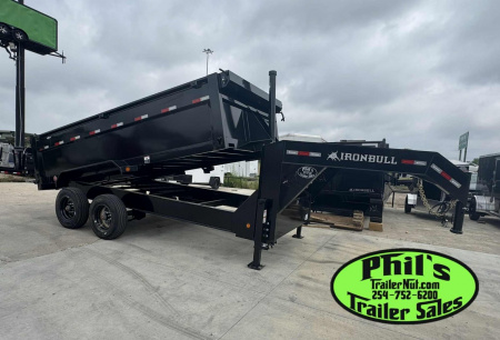 New Iron Bull Dump Trailer 83X16 10K AXLES DUMP TELESCOPIC LIFT GOOSENECK