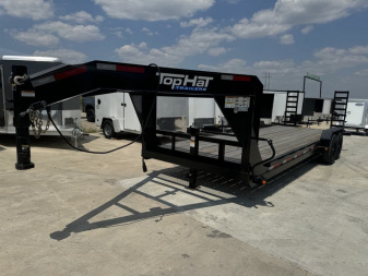 New Top Hat Trailers 83X24 GOOSENECK 5' FOLD UP RAMPS Utility Trailer