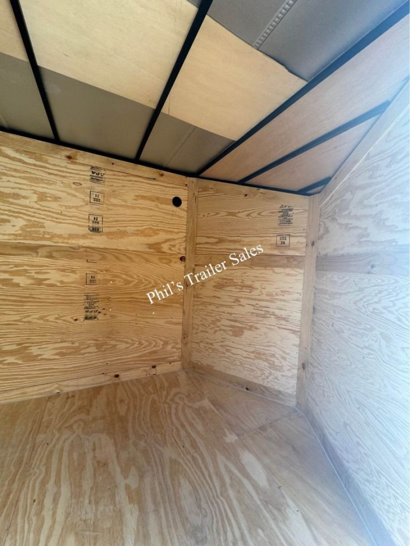 New 2025 7X16 Cargo / Enclosed Trailer REAR WING & ALUMINUM WHEELS SLANT NOSE