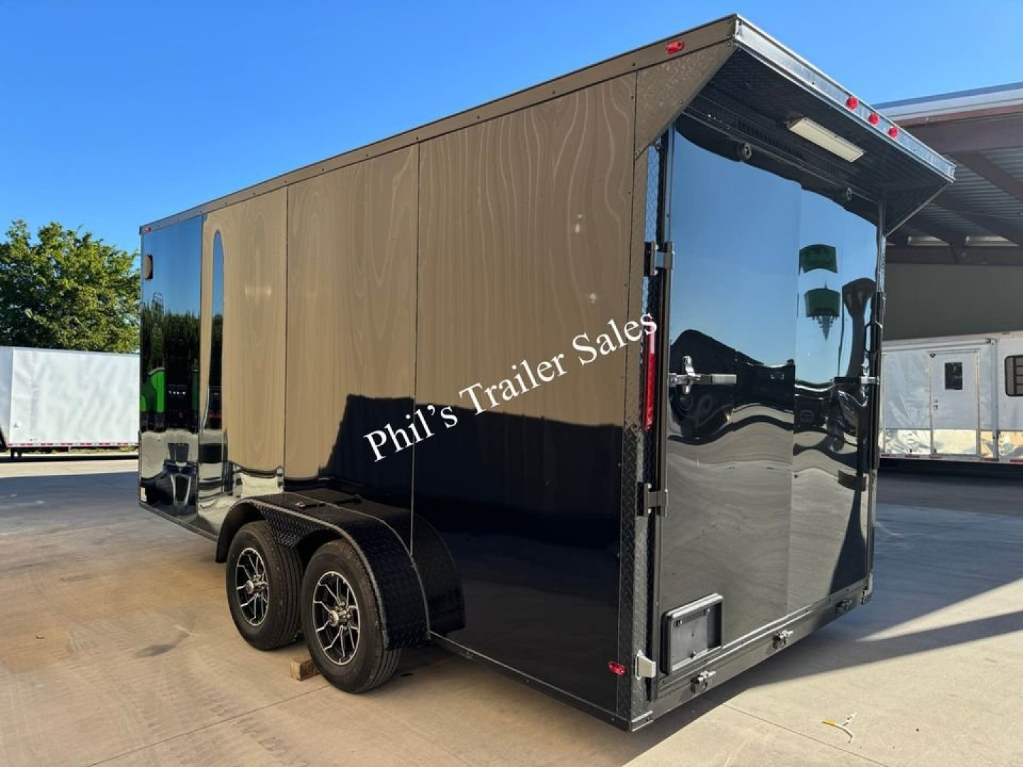 New 2025 7X16 Cargo / Enclosed Trailer REAR WING & ALUMINUM WHEELS SLANT NOSE