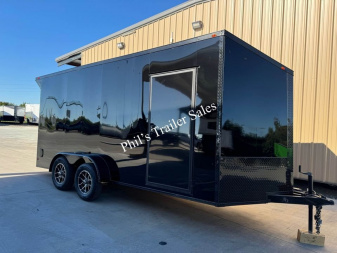 New 2025 7X16 Cargo / Enclosed Trailer REAR WING & ALUMINUM WHEELS SLANT NOSE