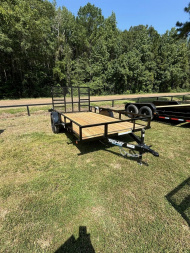 New 2024 Top Hat Trailers 77X12 SINGLE AXLE GATE Utility Trailer