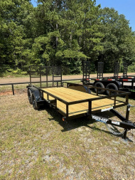New 2024 Top Hat Trailers 77X14 REAR GATE TANDEM AXLE Utility Trailer