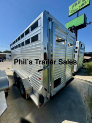 New STOCK Trailers 16'7 " LIVE STOCK TRAILER STOCK / HORSE TRAILER ALL ALUMINUM Stock / Stock Combo Trailer FACTORY DEMO SALE ONLY 1 AVAILABLE AT THIS PRICE DEALER DEMO