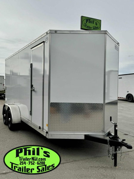 New 2025 Continental Cargo 7x16 STEEL MOD Cargo / Enclosed Trailer COMMERCIAL GRADE HEAVY DUTY 5200 LB TORSION AXLES!