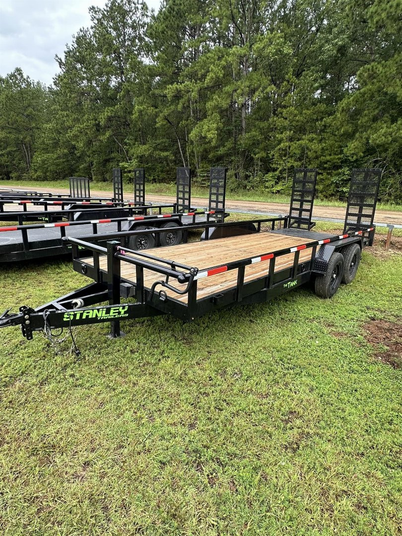 New 2024 Stanley Trailers 83X20 14K PIPE TOP STAND UP RAMPS HEAVY DUTY UTILITY TRAILER Equipment Trailer
