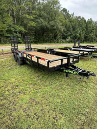 New 2024 Stanley Trailers 83X20 14K PIPE TOP STAND UP RAMPS HEAVY DUTY UTILITY TRAILER Equipment Trailer