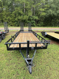 New 2024 Stanley Trailers 83X20 14K PIPE TOP STAND UP RAMPS HEAVY DUTY UTILITY TRAILER Equipment Trailer