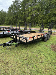 New 2024 Stanley Trailers 83X20 14K PIPE TOP STAND UP RAMPS HEAVY DUTY UTILITY TRAILER Equipment Trailer