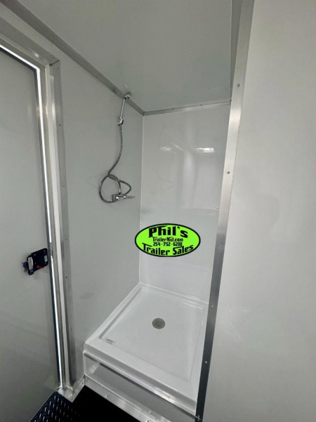 New 8.5x32 BATHROOM PACKAGE & ESCAPE DOOR Car / Racing Trailer ENCLOSED CAR HAULER