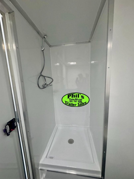 New 8.5x32 BATHROOM PACKAGE & ESCAPE DOOR Car / Racing Trailer ENCLOSED CAR HAULER