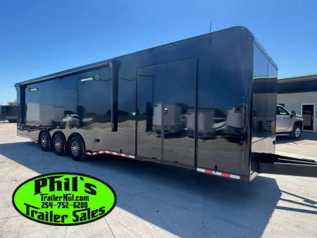 New Haulmark 8.5X34 RACE TRAILER EDGE PRO BATHROOM PACKAGE ELECTRIC AWNING & HYDRAULIC JACK! Car / Racing Trailer