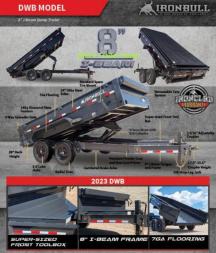 New RED TAG SALE!! 2024 IRON BULL 83X16 DUMP TRAILER IRON BULL POWDER COATED DUP TRAILERS Dump Trailer 2024 CLOSE OUT MODEL ONLY 1 AVAILABLE AT THIS PRICE!