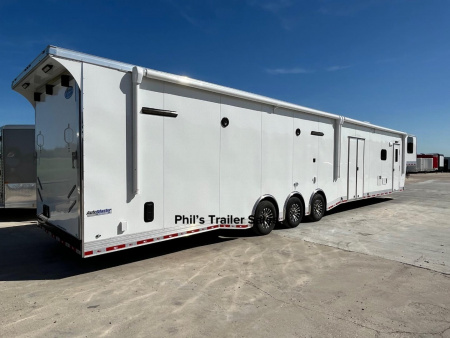 New CONTINENTAL CARGO 52' LIVING QUARTERS Car / Racing Trailer BATHROOM PACKAGE, DUAL MINI SPLIT & GENERATOR