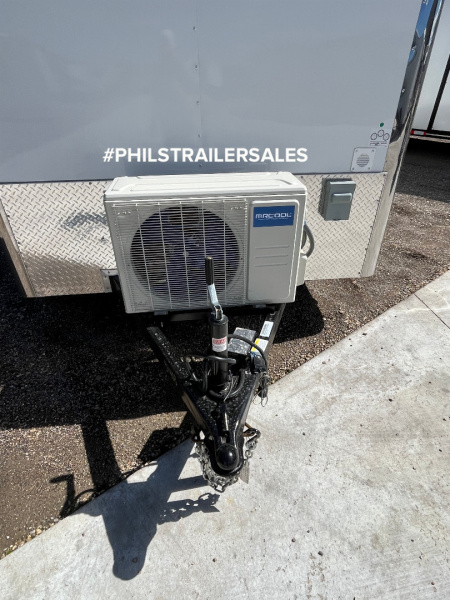 New CONTINENTAL CARGO Crew trailer 7X14 DOG HOUSE Office Trailer BENCHES WITH STORAGE & MINI SPLIT!